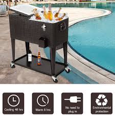 The intense weather that gave seattle and. 80qt Rattan Cooler Cart With Square Legs Shelf For Outdoor Patio Movable Ice Chest Portable Rolling Cooler On Wheels For Party Bar Cold Drink Beverage Brown Storage Benches Patio Lawn Garden