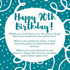 If your family or friends love the numbers then this is a perfect 90th birthday card for them. 90th Birthday Wishes Perfect Quotes For A 90th Birthday