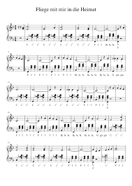 Laden sie noten für akkordeon zum ausdrucken herunter. Fliege Mit Mir In Die Heimat Sheet Music For Accordion Solo Musescore Com