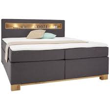 Boxspringbett In Grau Und Eiche Mit Ablage Und Beleuchtung 30 Tage Ruckgaberecht Jetzt Online Bei Momax Bestellen Boxspringbett Bett Boxspringbett Grau