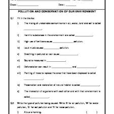 Worksheet Of Pollution And Conserevation Of Our Environment Pollution And Conserevation Of Our Environment Environment And Our Surroundings Science Science Worksheets Science Worksheets
