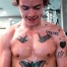 In fact, the british singer even has one dedicated to the american football team, the green. Harry Styles Pinterest Scftkisses In 2021 Harry Styles Shirtless Harry Styles Tattoos 1d Day