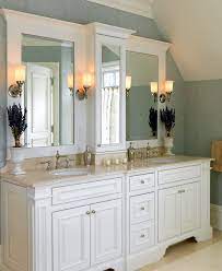 A double vanity also offers drawers for storage. Bathroom Tower Cabinets Ideas On Foter