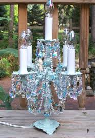 Ice Crystal Vintage Candelabra Chandelier Table Lamp Etsy Chandelier Table Lamp Candelabra Chandeliers Beautiful Chandelier