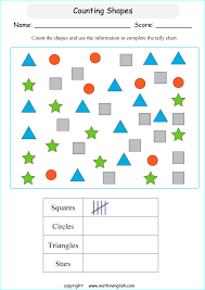 Counting Shapes Tally Chart Printable Grade 2 Math Worksheet