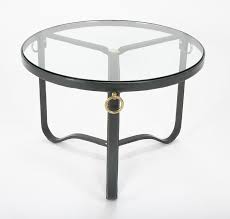 Impact oval cocktail table with marble top. Stitched Leather And Brass Coffee Table Designed By Jacque Adnet For Sale At 1stdibs