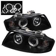 Black 2002 2005 Audi A4 S4 Quattro B6 Osram Led Drl Halo 1 Piece Front Projector Headlights Headlamps Replacements Both Drive Projector Headlights Audi A4 Audi
