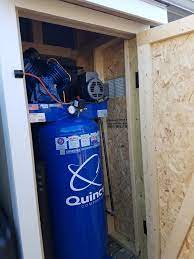Air Compressor Storage Shed Quincy 60 Gal 230v 5hp Upright Air Compressor Garage Workshop Organization Outside Storage Woodworking Projects