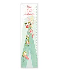 Finny And Zook Blue Floral Tent Personalized Growth Chart