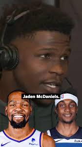 Jaden McDaniels talks to @Malika Andrews about #AnthonyEdwards’ comments