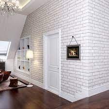 10m White 3d Brick Pattern Wallpaper Textured Non Woven Flocking Wall Paper Bedroom Living Room Modern Background Tv Decoration Wish In 2021 Brick Pattern Wallpaper Wallpaper Bedroom Living Room Modern