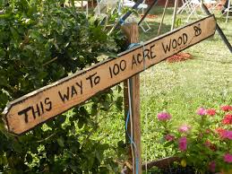 Winnie The Pooh Baby Shower Sign This Way To 100 Acre Wood 100 Acre Wood Hundred Acre Woods Baby Shower Signs