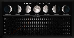 Phases Of The Moon Calendar 2017 Educational Classroom Space Print Unframed 12x24 Poster