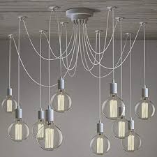 Susuo Lighting Modern Chic Multi Pendant Chandelier Adjustable Diy Ceiling Spider Pendant Lighting White Amazon Com