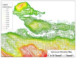 Harta unităților de relief cu altitudinile geografilia. Vancouver Altitudine HartÄƒ Harta Vancouver Altitudine Columbia BritanicÄƒ Canada