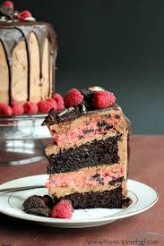Raspberry Oreo Mocha Cheesecake Cake With Parachute Coffee Mocha Cheesecake Desserts Cake Recipes