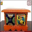 Blue Pottery Wooden Handicrafts 2 Drawers from Rajasthan
