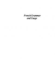 Nous restons également à votre service par. French Grammar And Usage Pdf Free Download