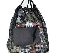 Nylon Mesh Bag with Front Pocket,Cheap Drawstring bags ...