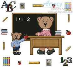 Let's hug a teacher words counted cross stitch pattern by ursula michael to download and print online. Teacher Teddy Border 1 Cross Stitch Pattern By Tereena Clarke Crosstitch Com