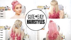Pink hair has recently made a splash in the hair industry. 4 Cute Easy Hairstyles New Pastel Pink Hair Ad Youtube