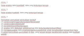 Contoh data kualitatif yang disajikan dengan contoh sebelumnya telah ditulis untuk membantu pembaca mengidentifikasi dan mengumpulkan data kualitatif dan kuantitatif dengan cara yang tepat. Contoh Soal Pengolahan Data Penelitian Ezy Blog