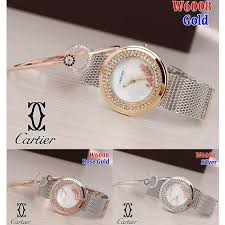 Watch Cartier W6008 Bahan Alloy Kualitas Semi Premium Ukuran Diameter 30mm Berat 0 3kg 3 Warna Gold Cartier Warna