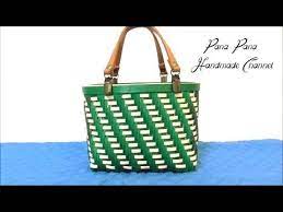 クラフトバンド 網代編みのミニ手提げバッグの作り方 youtube クラフトバンド 網代 編み クラフトバッグ