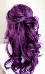 16 Glamorous Purple Hairstyles Pretty Designs Hair Styles Long Hair Styles Elegant Wedding Hair