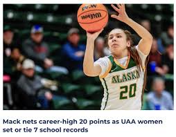 Whether she was knocking down 3-points or getting up for acrobatic  finishes, Elaina Mack lit up the scoreboard Friday night. And so did the  UAA women's basketball team. The Seawolves opened the