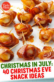 The Tastiest Most Festive Snacks To Serve On Christmas Eve Appetizer Wraps Bacon Appetizers Bacon Wrapped Appetizers