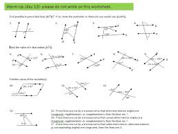 If ∠f = 65°, find the measure of each of the remaining angles. Proving Lines Parallel Worksheet Answers Promotiontablecovers