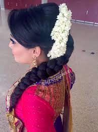 Garba Sangeet Bridal Hair Braid Floral Braid Jasmine Flower Indian Bridal Make Pakistani Bridal Makeup Hairstyles Pakistani Bridal Hairstyles Bridal Braids