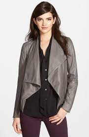 Trouve Drape Collar Leather Jacket Nordstrom Collar Leather Jacket Leather Jacket Jackets