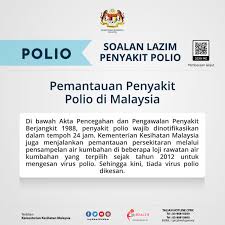 Soalan Lazim Polio 9 Info Sihat Bahagian Pendidikan Kesihatan Kementerian Kesihatan Malaysia