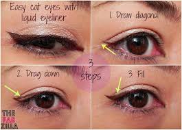 Despite the fact that it is not a secret that eyeliner is definitely the hardest makeup part to pull off, our. How To Easy Cat Eyes Using Liquid Eyeliner 3 Steps Promise Cateyes Howto Makeup Easy Cat Eye Beauty Makeup Tips Skin Makeup