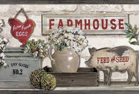 Posters vintage vintage prints discount wallpaper wall borders vintage enamelware borders for paper home wallpaper wallpaper borders kitchen wallpaper border. 879639 Farmhouse Shelf Gray Wallpaper Border Lg1300bd