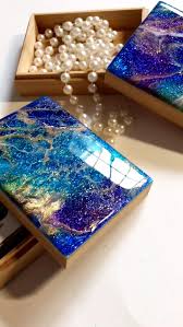 Hand Painted Wood Box Functional Art Art Box Playing Card Box Jewelry Box Treasure Box Keepsake Box Resin Crafts Diy Resin Crafts Diy Resin Art