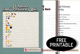 People also love taking part in the tv quiz because they think they will probably know all the answers to all the tv questions. Free Printable Tv Shows Emoji Pictionary Quiz