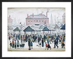 Lowry's, where the west is dressed. Market Scene Northern Town 1939 Art Print By L S Lowry King Mcgaw