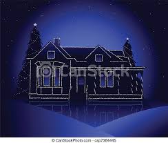 Check spelling or type a new query. Christmas House House Decorated With Christmas Lights In A Winter Scene Canstock