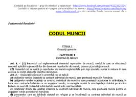 Codul Muncii Sau Legea 53 2003 Versiunea Actualizată La Data De 21 08 2019 Editabil și Gratuit Cabinetexpert Ro Blog Contabilitate