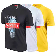 Supre Me Short Sleeve Light Bulb Pattern T Shirt Printed T Shirt Mens T Shirt Fashion Casual Shirt Cotton Tee