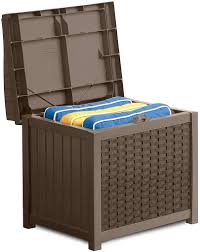 Keter borneo outdoor resin deck storage box bin organizer for patio furniture, cushions, and pool toys with wicker/rattan design, 110 gallon, grey. 20 Best Outdoor Cushion Storage You Can Rely On Storables