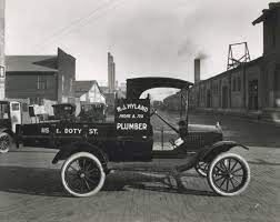 W J Hyland Plumbing Truck Photograph Wisconsin Historical Society Historical Society Madison Antique Cars