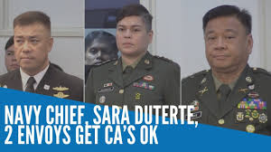 Sara duterte warns about people soliciting money for her 2022 presidential run Navy Chief Sara Duterte 2 Envoys Get Ca S Ok Youtube