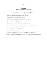 10 napos körutazás a nagy magyarország legszebb tájain, városai, történelmi emlékeinek 2. Trianon Feladatlap