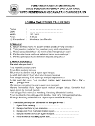 Feb 19, 2021 · contoh soal calistung kelas 3 sd membacamenulis dan menghitung atau disingkat calistung merupakan suatu hal yang tidak asing lagi ditelinga bapak ibu guru calistung merupakan tujuan utama yang paling mendasar yang harus dikuasai oleh setiap siswa disekolah calistung disini yaitu untuk kelas 12 3 sd. Soal Calistung Kelas 2 Pdf