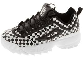 Black And White Checker Fila Womens Disruptor Ii Checker Black Black White Robert Wayne Black Women Black And White