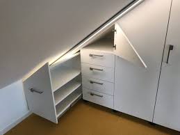 Dachschragenschrank Ausziehbar Mit Lichtbaldachin Led Dimmbar Dachschragenschrank Schrank Dachschrage Einbauschrank